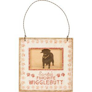 Santas Favorite Wigglebutt Ornament 3x2 Inch Photo Frame With Wire Hanger